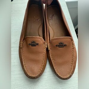 Coach Tan Leather Slip-Ons loafers size7